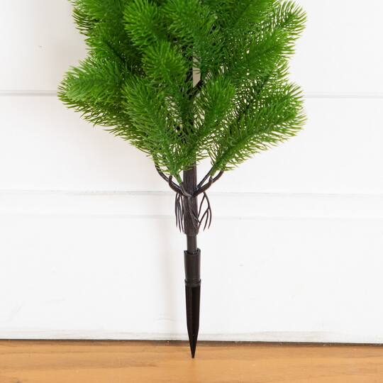 Nearly Natural 19" Green UV Resistant Artificial Christmas Pine with Stakes, 2ct.